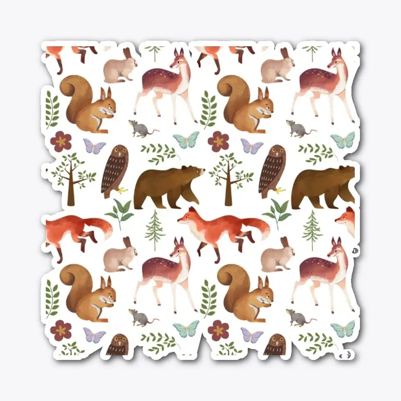 Woodland Animals Print