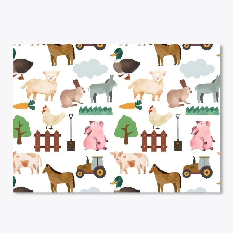 Farmyard Animals Print