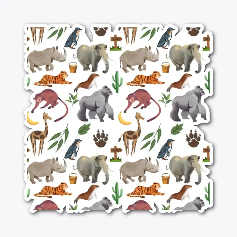 Zoo Animals Print