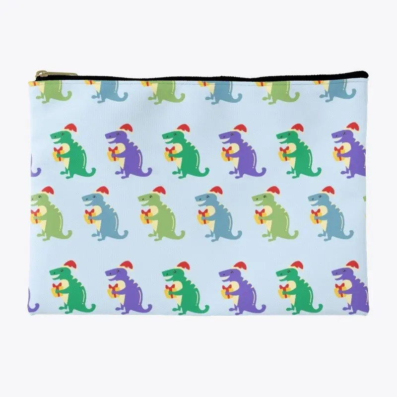 Happy Santa Dinosaur Print